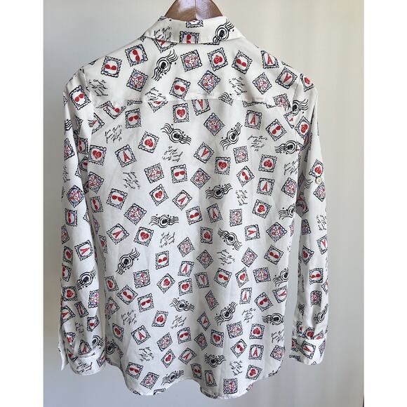 Karl Lagerfeld White Long Sleeve Paris France Shirt Women's Small Button Down - Picture 4 of 5